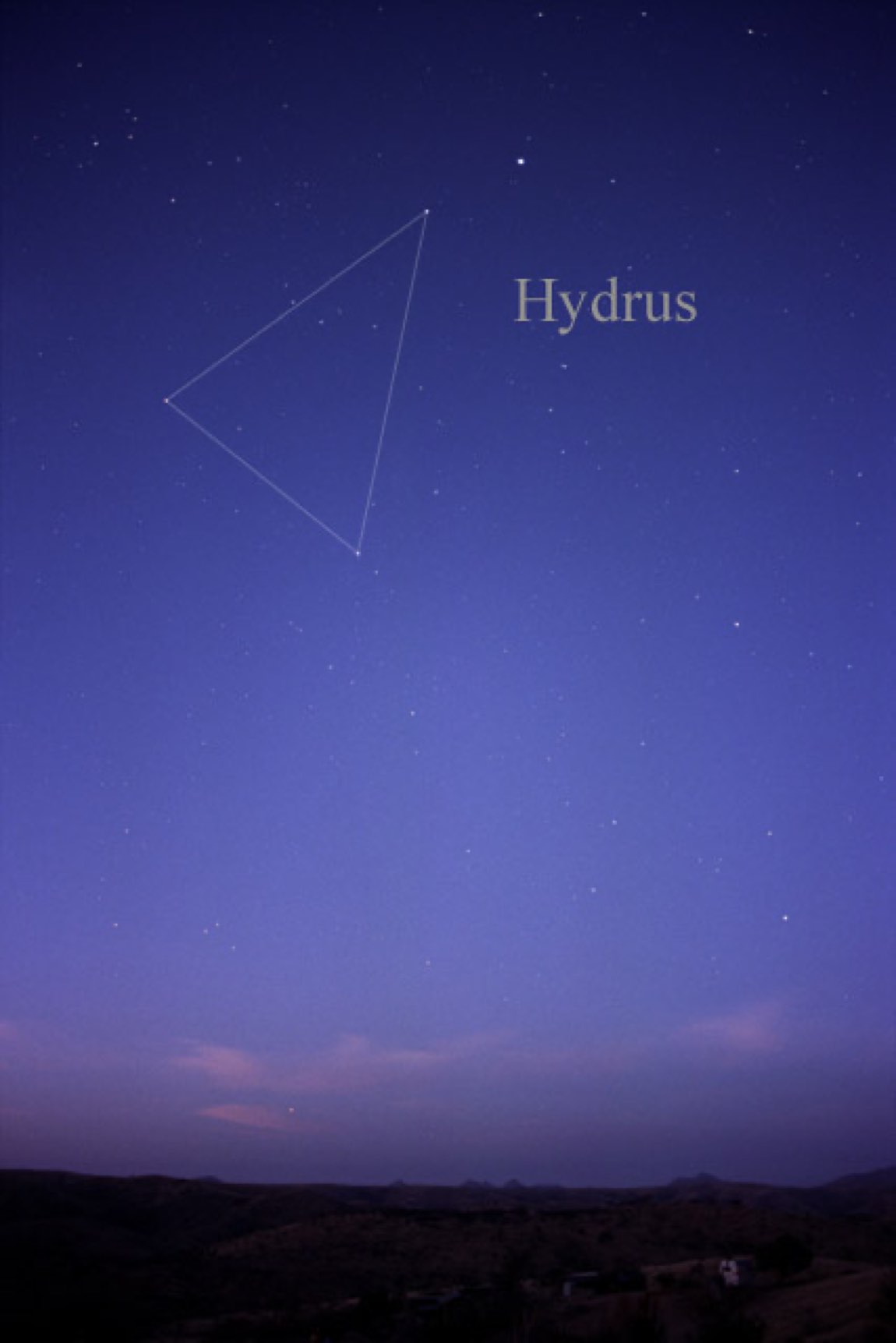The sky around Hydrus